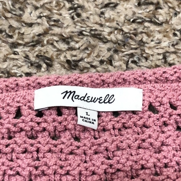 Madewell Open Stitch Austen Sweater Size Large Mauve Pink - Picture 6 of 10